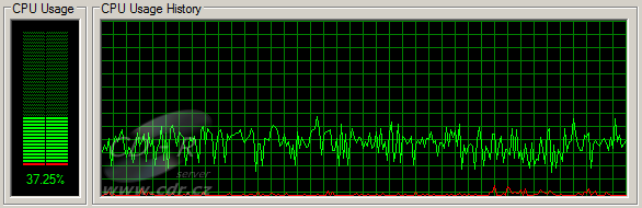 ATI UVD hardwarově dekóduje x264.mkv: vytížení CPU při sw ffdsho