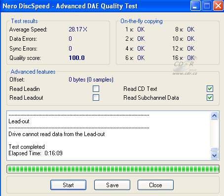 Samsung SH-S223F - CDspeed Advanced DAE quality test