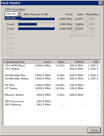 HWiNFO32 - Clock Monitor