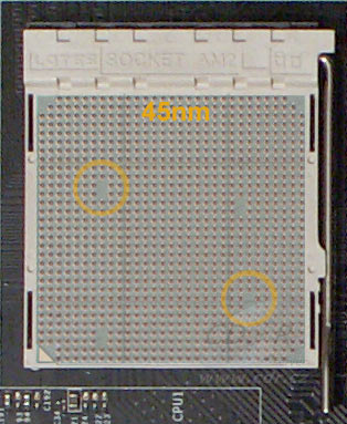 Ukázka 45nm Phenomu v socketu AM2+