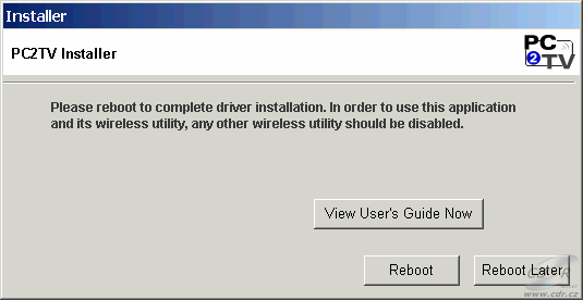 Well PC2TV - reboot nutný
