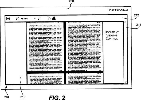 Patent 7,415,666 - příklad rozhraní aplikace