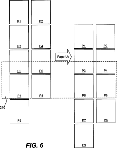 Patent 7,415,666 - ukázka chování při příkazu Page Up