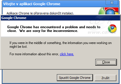 Google Chrome - crash