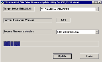 Průběh updatu firmware je naprosto pohodový