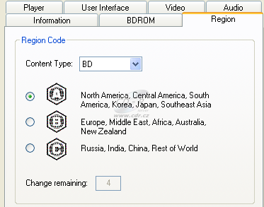LiteOn DH-4B1S - PowerDVD nastavení regionu