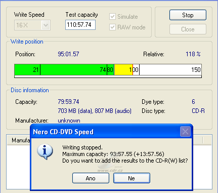 LiteOn DH-4B1S - CDspeed overburn