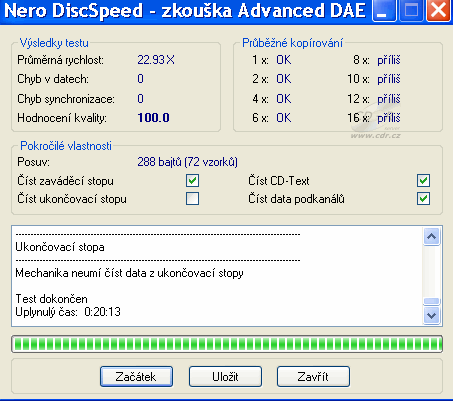 LiteOn DH-4O1S - CDspeed Advanced DAE speed test