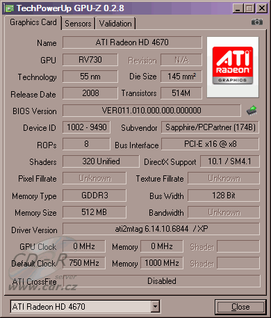 ATI Radeon HD 4670 - GPU-Z