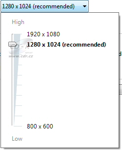 Windows 7 nastavení obrazovky - rozlišení