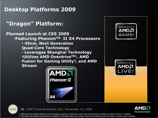 AMD Analyst Day 2008: Dragon Platform pro desktopy s procesorem 