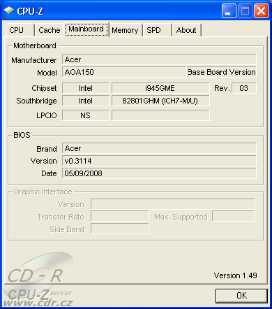 Acer Aspire One: CPU-Z