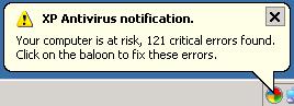 Falešný antivirus ve Windows XP
