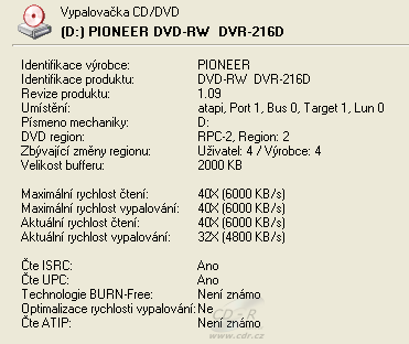 Pioneer DVR-216 - Alcohol 120%