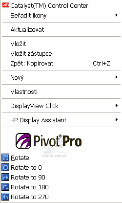 HP LP2475w - Pivot software context menu