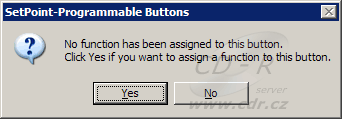 SetPoint: Výzva k přiřazení funkce nepřiřazenému tlačítku