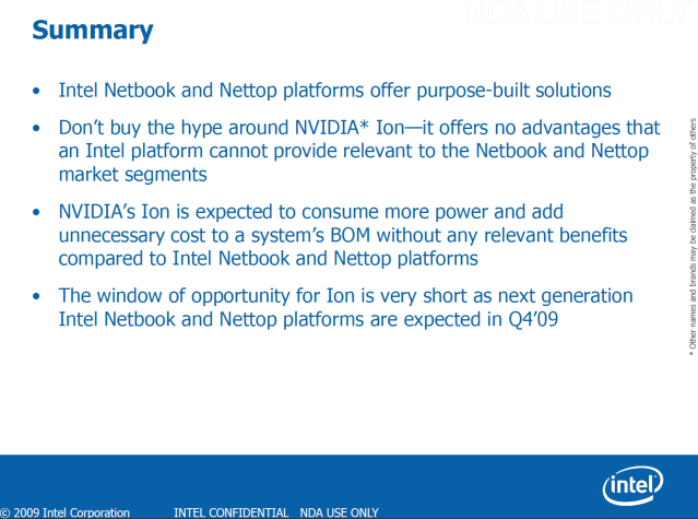 NVIDIA Ion Competitive Positioning Guide - 09