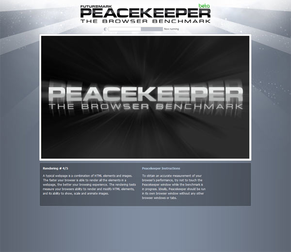 Peacekeeper - jeden z testů