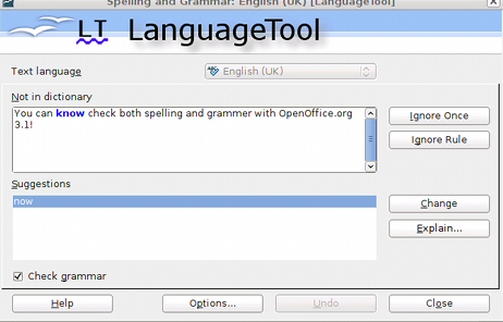 OpenOffice.org 3.1 LanguageTool