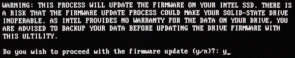 Intel SSD Firmware Update - Warning