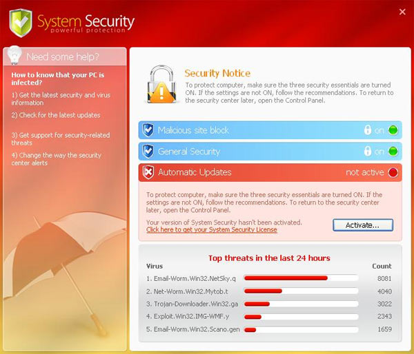 System Security ala Security Center