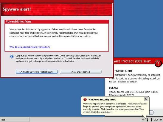 Falešný antimalware Spyware Protect 2009