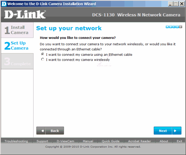 D-Link DCS-1130 - volba připojení