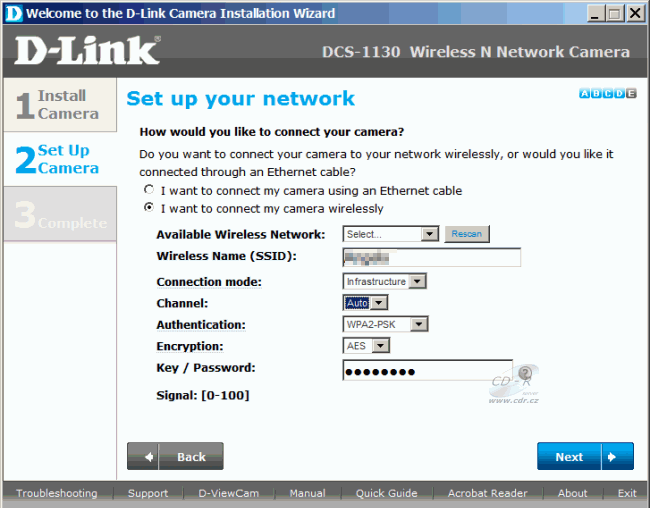 D-Link DCS-1130 - nastavení WiFi