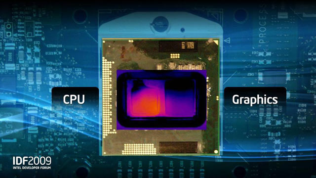 IDF 2009: Procesor Arrandale - termosnímek