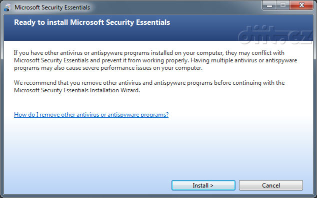 Microsoft Security Essentials: Varování před konfliktem s jinými antiviry