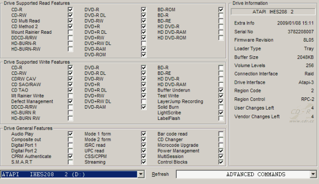 LiteOn iHES208 - DVDinfo Pro