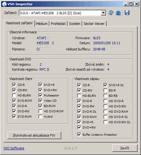 LiteOn iHES208 - VSO inspector