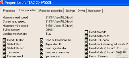 Teac CD-W552E Feurio! čtení