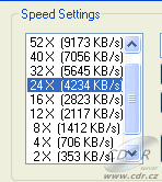 Teac CD-W552E rychlosti v DriveSpeed