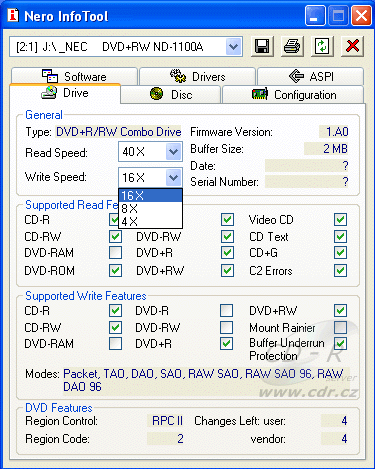 NEC ND-1100A - Nero InfoTool