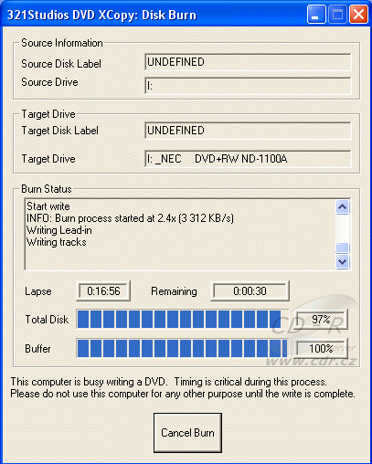 NEC ND-1100A - zápis DVD+R HP