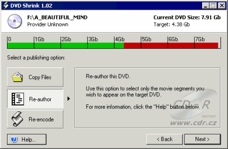 DVD Shrink - změna velikosti