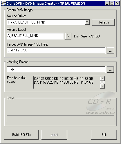 CloneDVD nastavení pro ISO