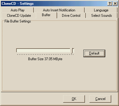 CloneCD 3 - nastavení bufferu