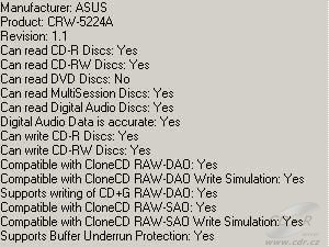 ASUS CRW5224A CloneCD