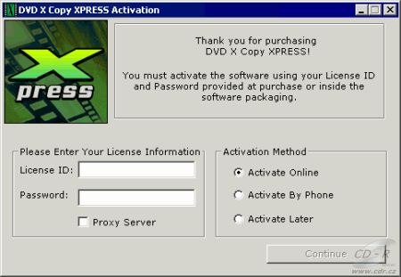 DVD X Copy Xpress aktivace