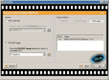 CloneDVD - Process Movie Data - vypálení image