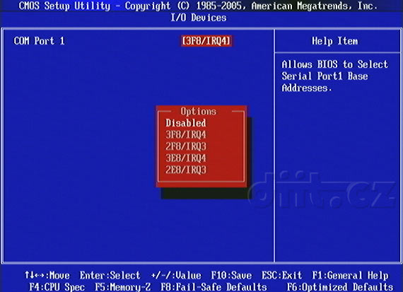 MSI 870A-G54 - BIOS: I/O Devices - COM port