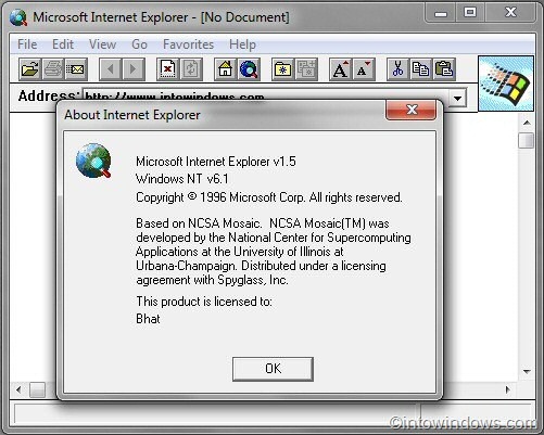 Microsoft Internet Explorer 1.5