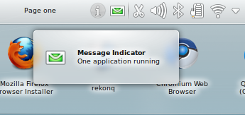 Kubuntu 10.10, message indicator