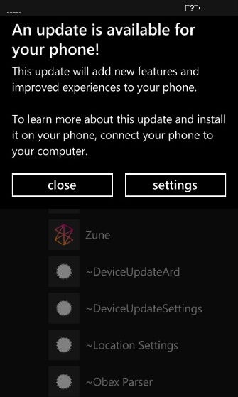 Windows Phone 7: aktualizace