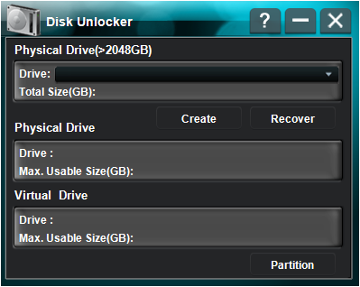 ASUS Disk Unlocker - ovládací nástroj