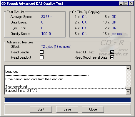 Plextor PX-54TA - Advanced DAE Quality Test