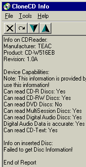 Teac CD-W 516EB CloneCD čtení