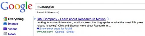 Výsledky hledání mbzrxpgjys na Google (prosinec 2010)